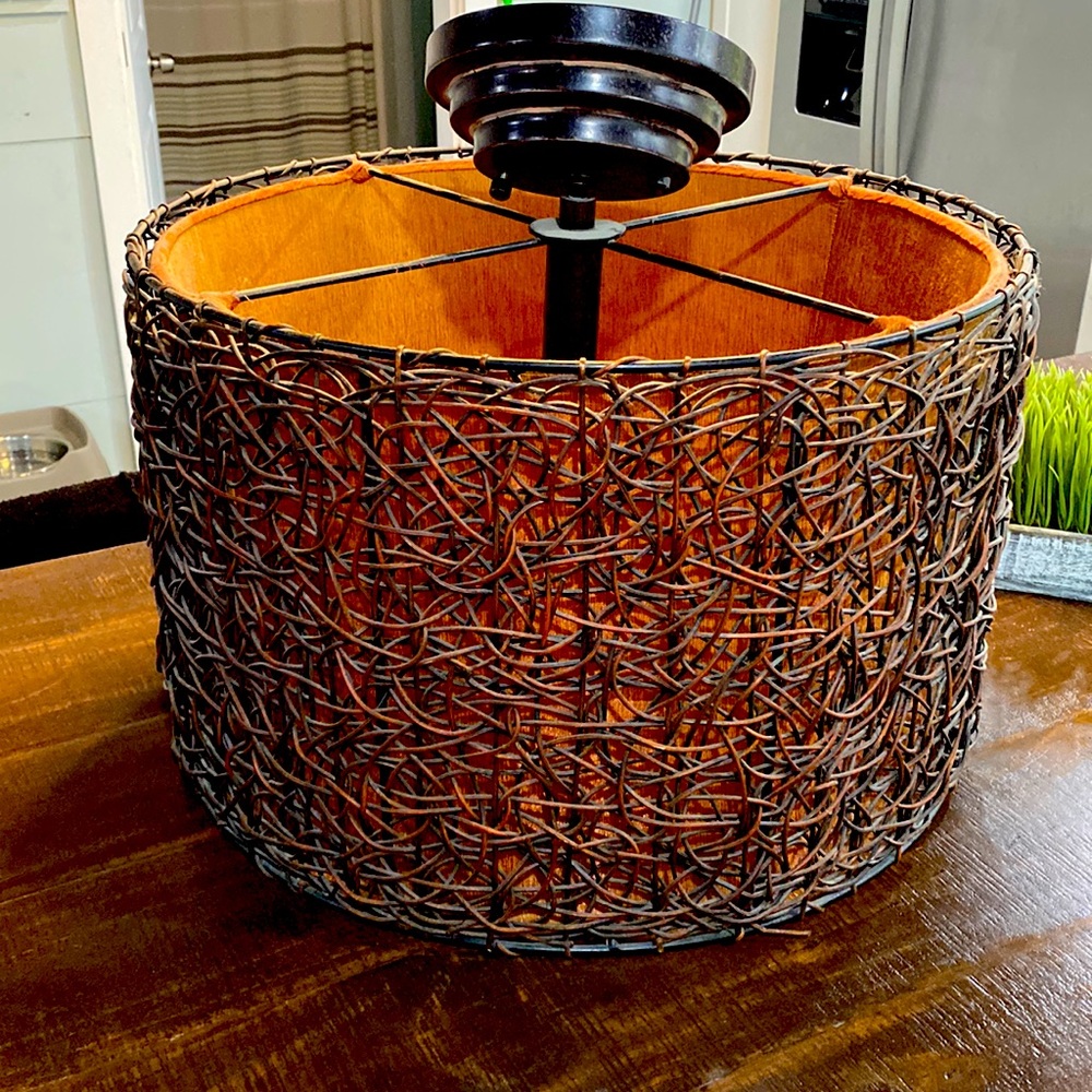 Hanging drum pendant light.